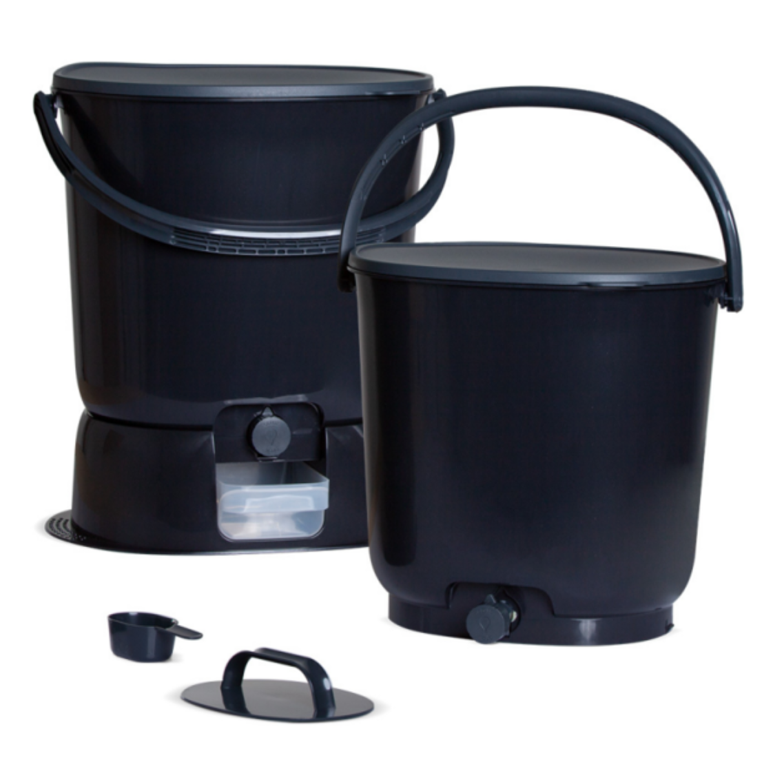 Bokashi Kökskomposter Essential, dubbelsats, 15 liter + 1 kg korn, svart