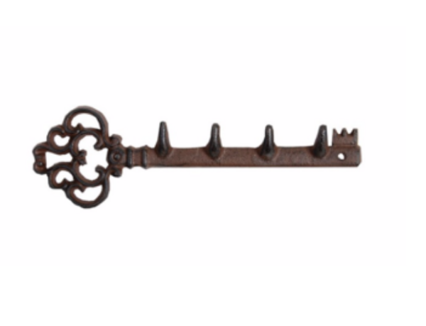 Key ring, cast iron, 4 hooks