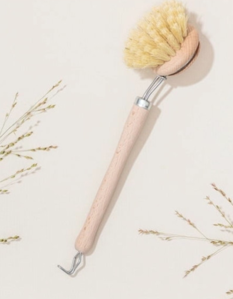 Dish brush, made of natural material