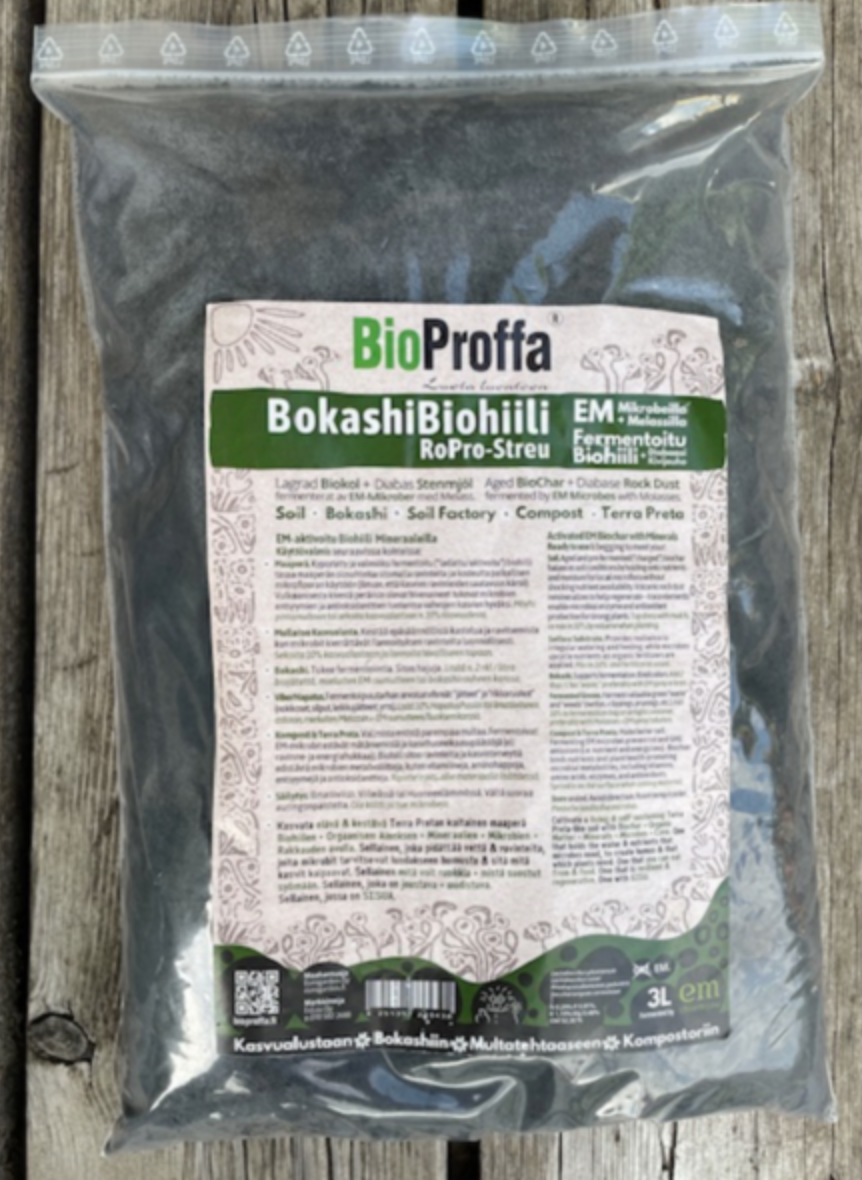 EM biokol, Bokashi-Biochar, BioProffa, 3 liter