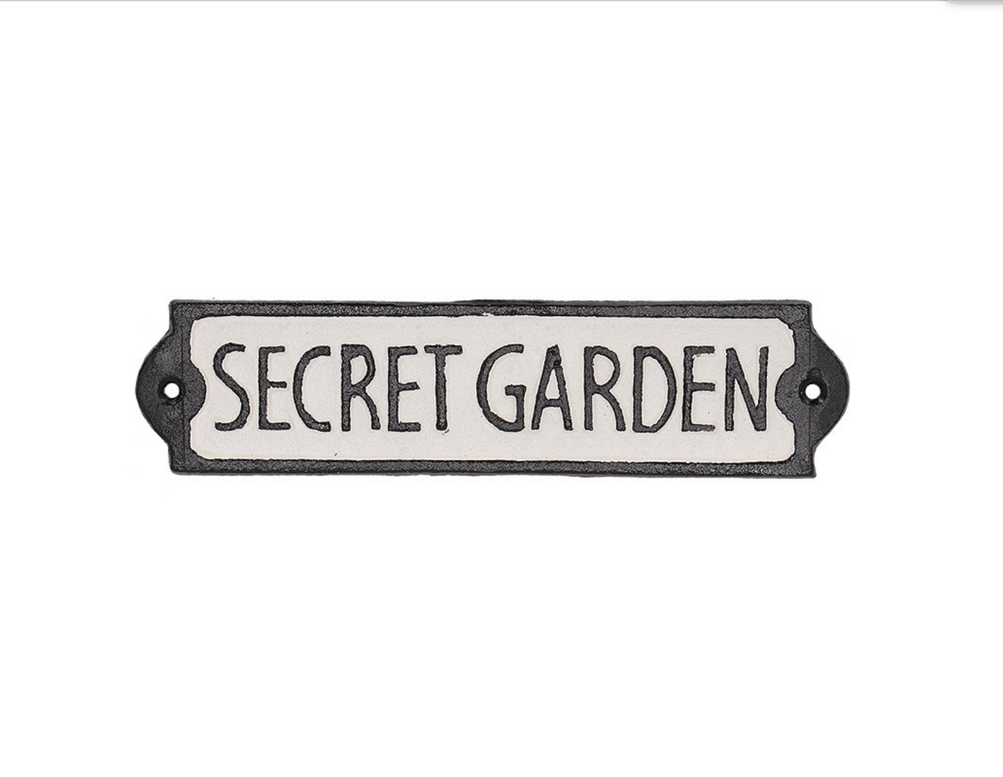 Secret Garden sign, cast iron