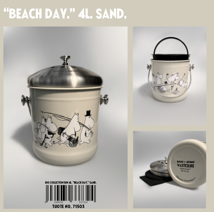 BioProffa X Moomin WASTE2LIFE "Beach Day" Biojäteastia 4 L